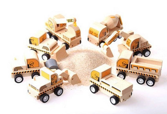 Wooden Interchangeable. Construction Trucks